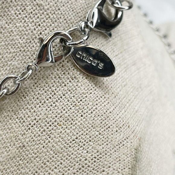 Chicos Mixed Metal Hammered Disc Chain Layering Necklace 42" ✨ - Picture 6 of 6